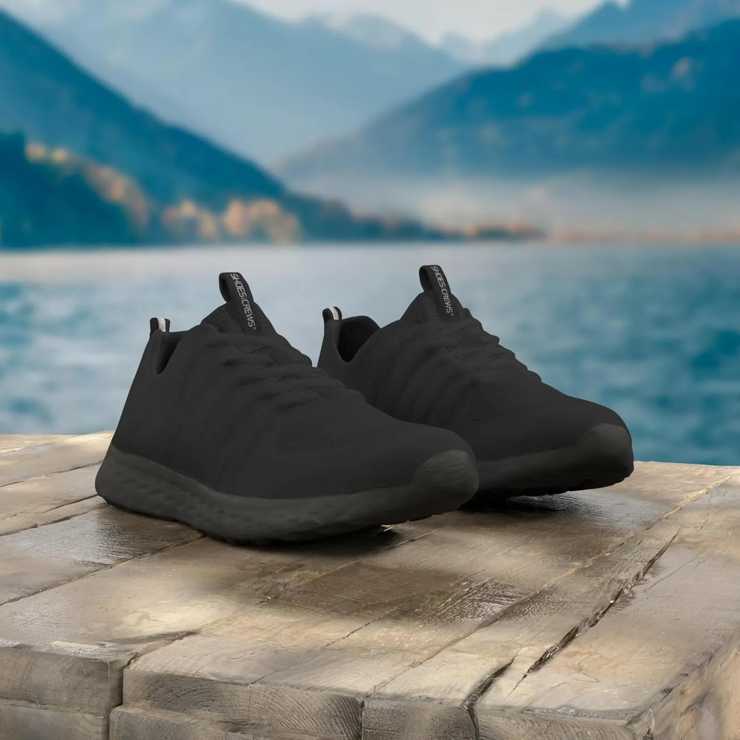 Shoes for Crews Non Slip Work Shoes for Women, Slip Resistant Shoes for Nurses, Comfortable Womens Sneakers, Everlight, Black