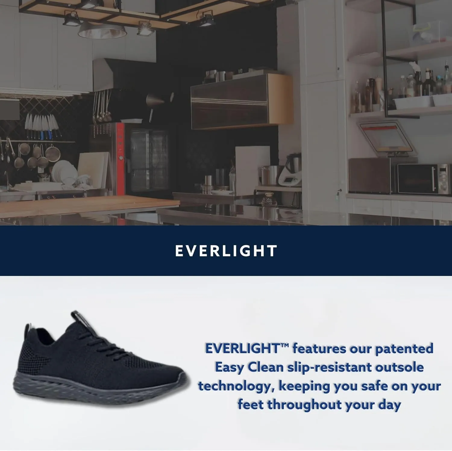 Shoes for Crews Non Slip Work Shoes for Women, Slip Resistant Shoes for Nurses, Comfortable Womens Sneakers, Everlight, Black