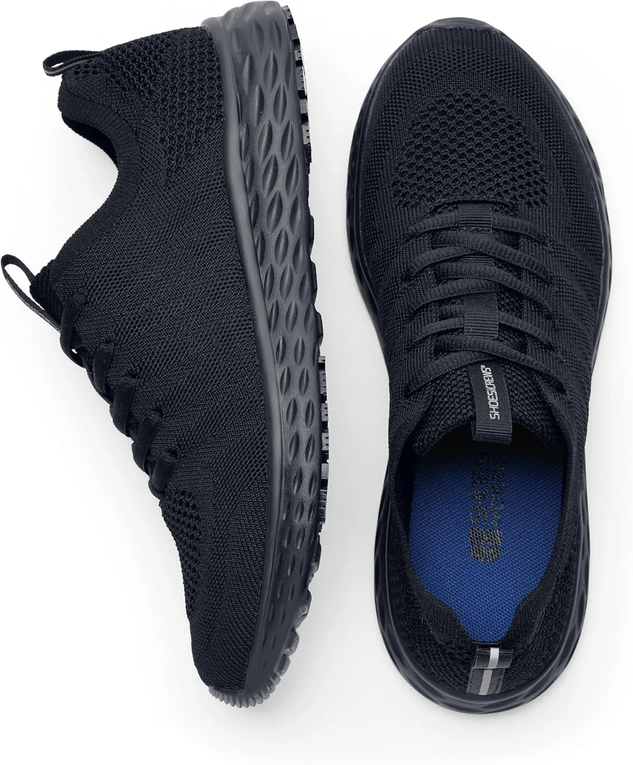 Shoes for Crews Non Slip Work Shoes for Women, Slip Resistant Shoes for Nurses, Comfortable Womens Sneakers, Everlight, Black