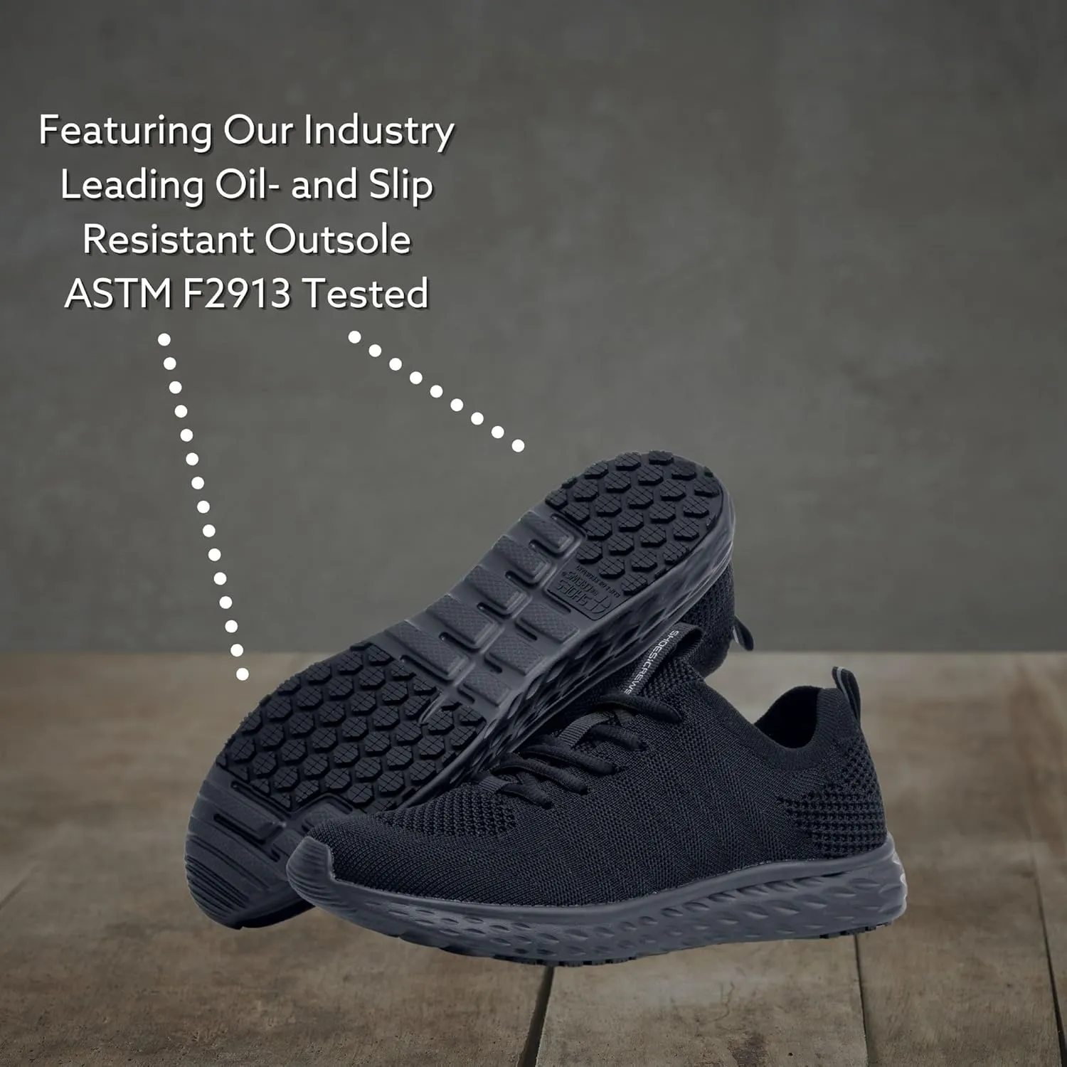 Shoes for Crews Non Slip Work Shoes for Women, Slip Resistant Shoes for Nurses, Comfortable Womens Sneakers, Everlight, Black