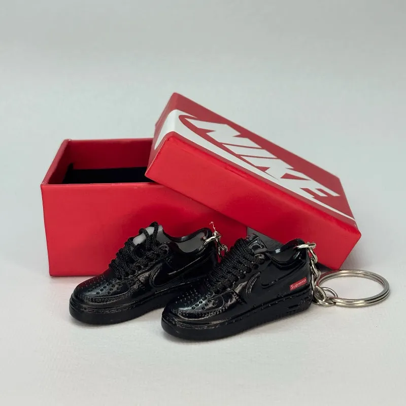 Single Sneaker Keychain - AF1 Supreme Black Low (No Box)