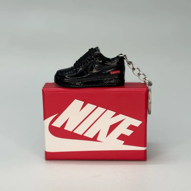 Single Sneaker Keychain - AF1 Supreme Black Low (No Box)
