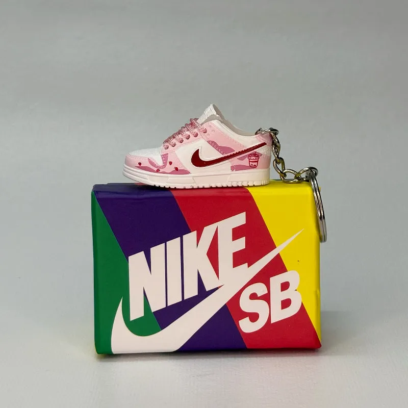 Single Sneaker Keychain - Dunk Low Pink Custom (No Box)
