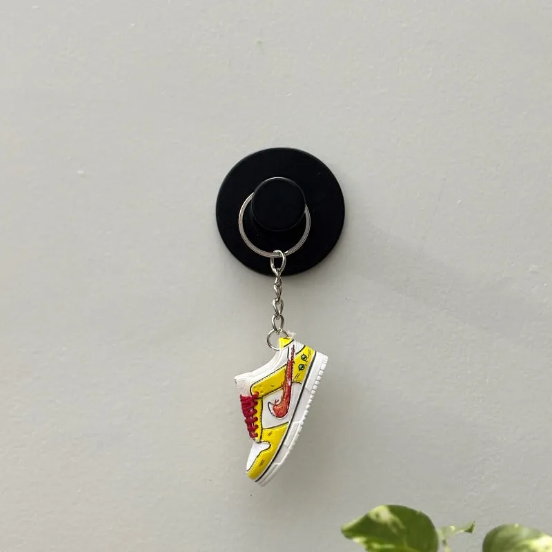 Single Sneaker Keychain - Dunk Low Yellow Custom With Box