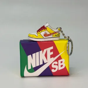 Single Sneaker Keychain - Dunk Low Yellow Custom With Box