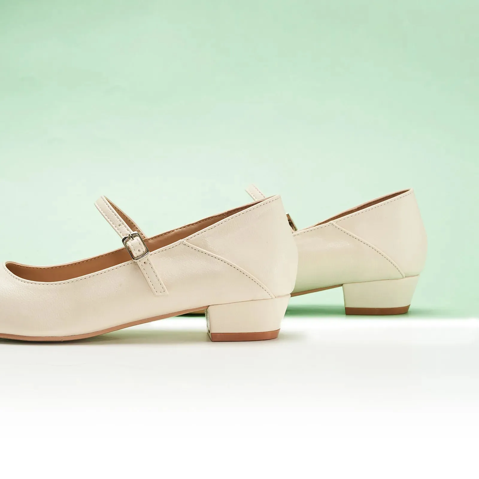 Single Strap Block Heel Mary Janes (Alva)
