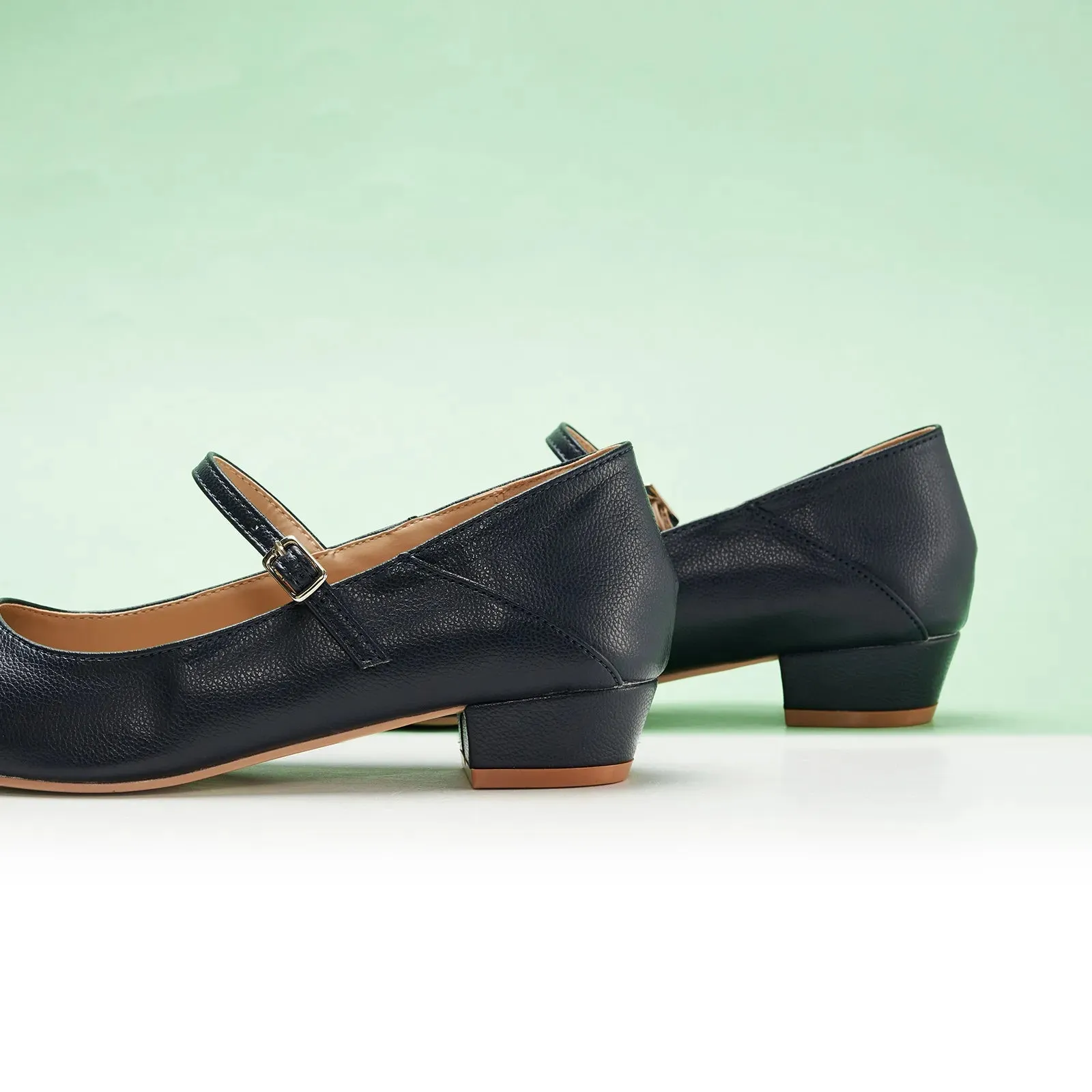 Single Strap Block Heel Mary Janes (Alva)