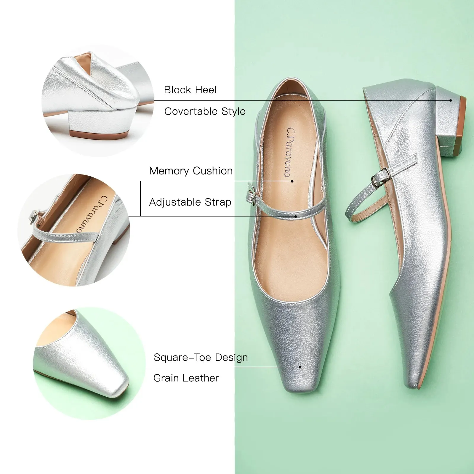 Single Strap Block Heel Mary Janes (Alva)