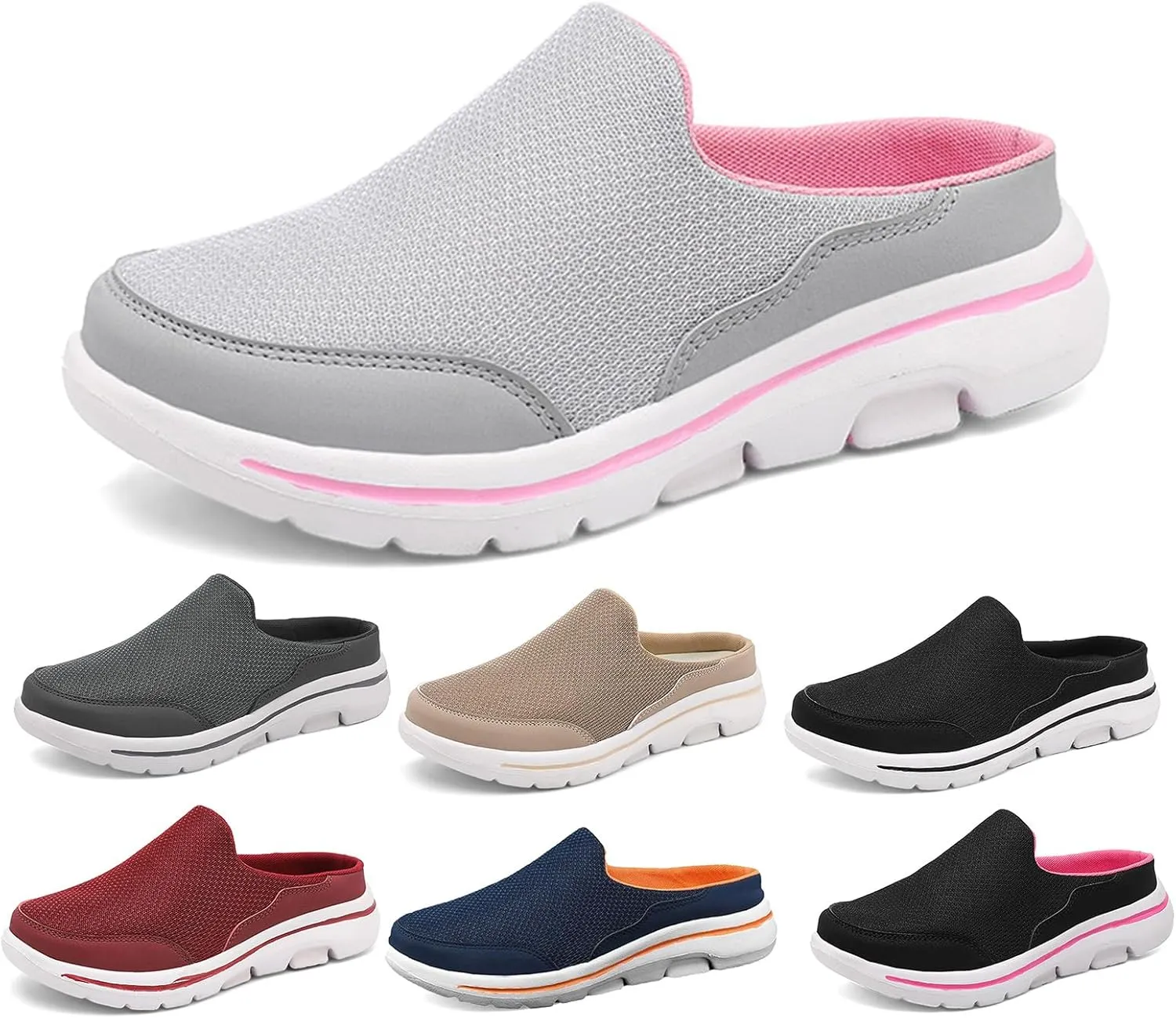 Slip On Mules & Clogs for Womens Mens Lightweight Breathable Mesh Slippers Slip-On Orthopedic Shoes Closed Toe Slides