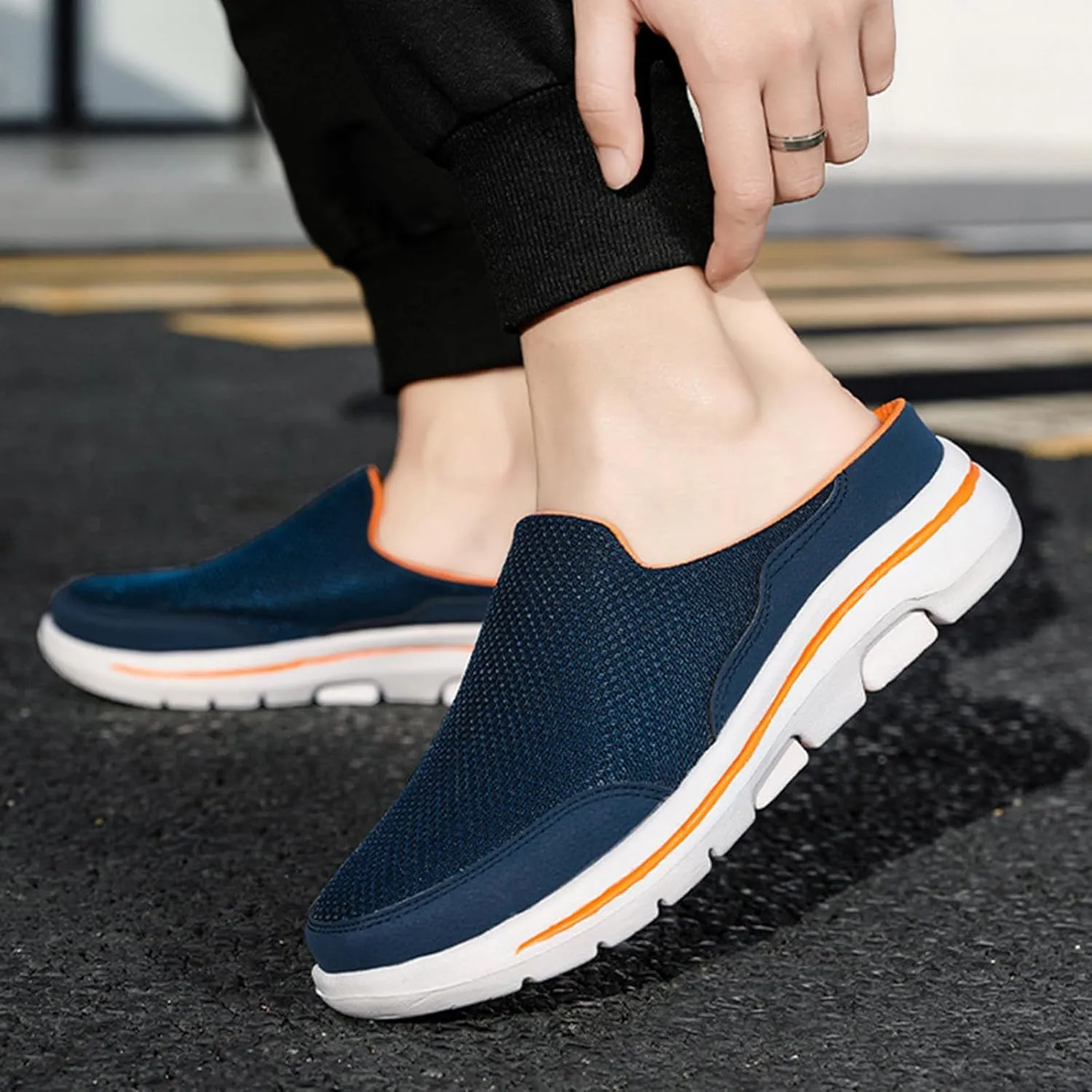 Slip On Mules & Clogs for Womens Mens Lightweight Breathable Mesh Slippers Slip-On Orthopedic Shoes Closed Toe Slides