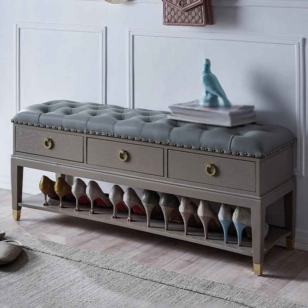 Small Ottoman Foot Rest Shoe Bench Simple Home Light Luxury Shoe Changing Stool Solid Wood Shoe Cabinet Home Door Wearing Shoe Stool Shoe Rack Stool Shoe Storage Bench Footstool