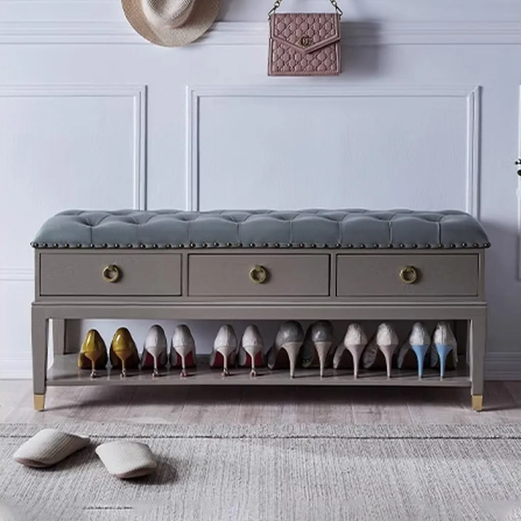 Small Ottoman Foot Rest Shoe Bench Simple Home Light Luxury Shoe Changing Stool Solid Wood Shoe Cabinet Home Door Wearing Shoe Stool Shoe Rack Stool Shoe Storage Bench Footstool