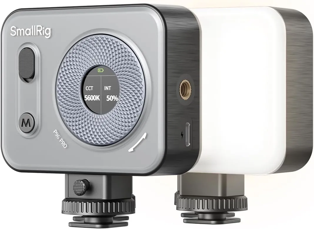 SMALLRIG Vibe P96 Pro Led Video Light, Portable Camera Light for Photography, Cold Shoe Light, CRI95 , 2500-6500K, 5 Effects, Fill Light Accessories for Content Creator, Streaming Black