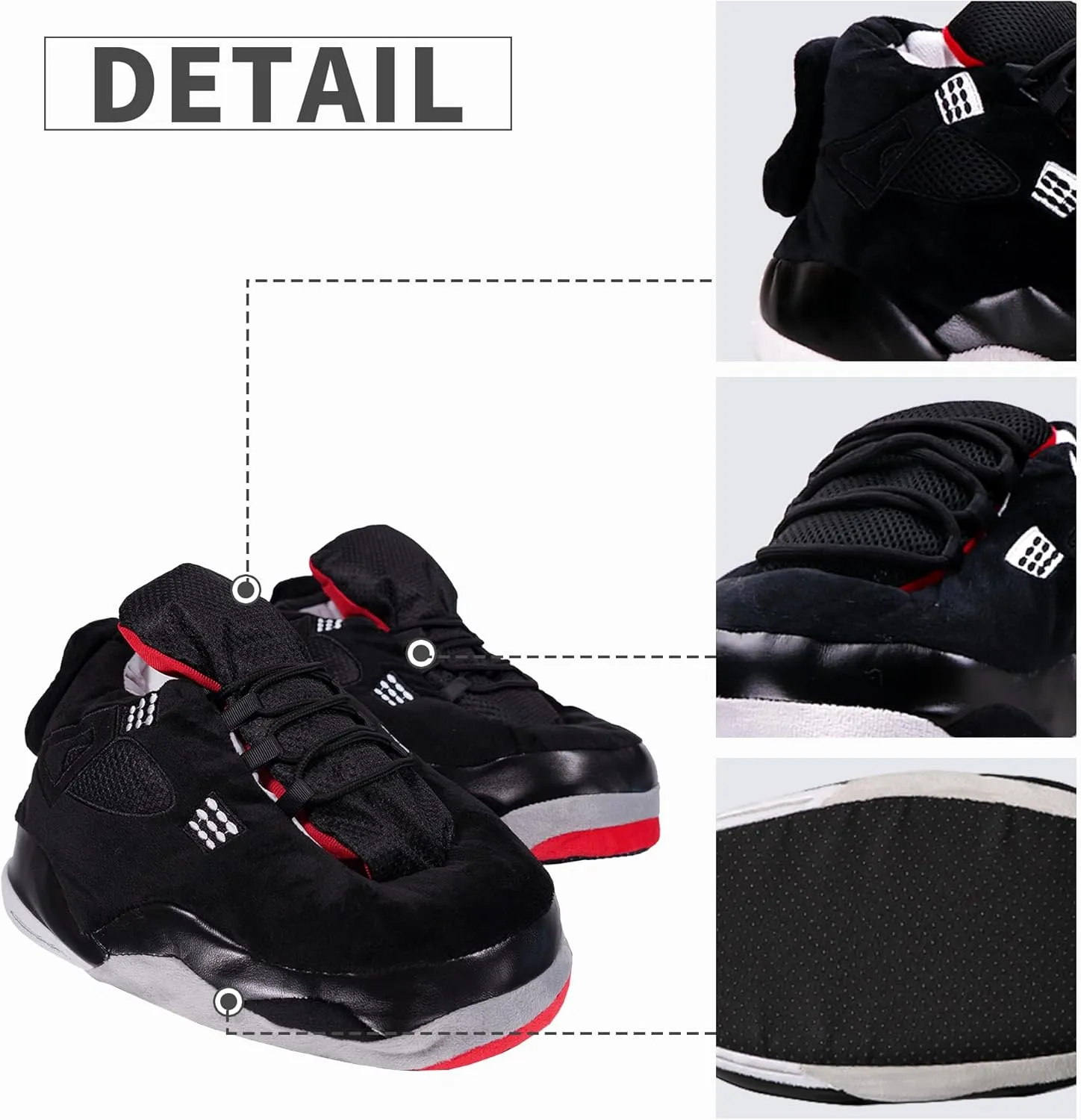 Sneaker Slippers, Trendy Plush Home Shoes Anti-Slip Soft Comfy Slides Warm Winter House Footwear One Size Fits Women Men