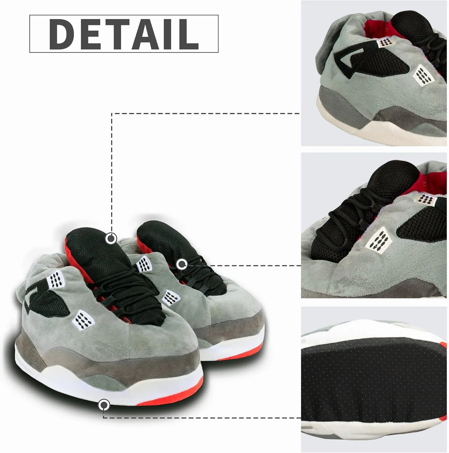 Sneaker Slippers, Trendy Plush Home Shoes Anti-Slip Soft Comfy Slides Warm Winter House Footwear One Size Fits Women Men