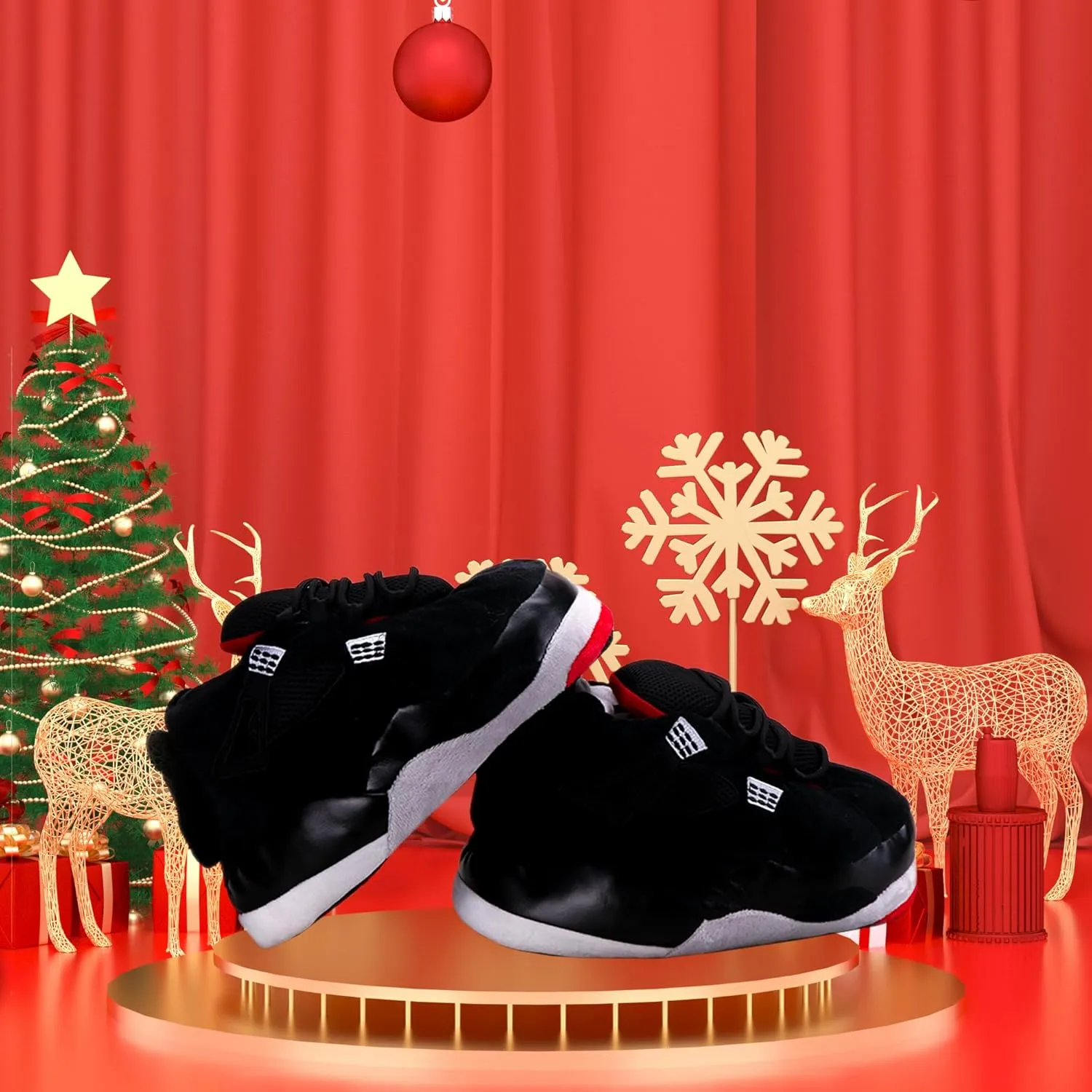Sneaker Slippers, Trendy Plush Home Shoes Anti-Slip Soft Comfy Slides Warm Winter House Footwear One Size Fits Women Men