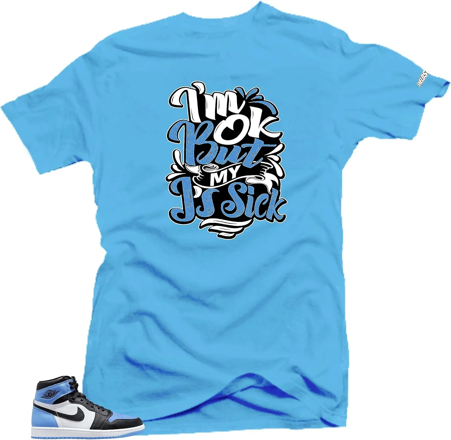 SNELOS Shirt to Match Jordan 1 UNC Toe Match Sneaker tee