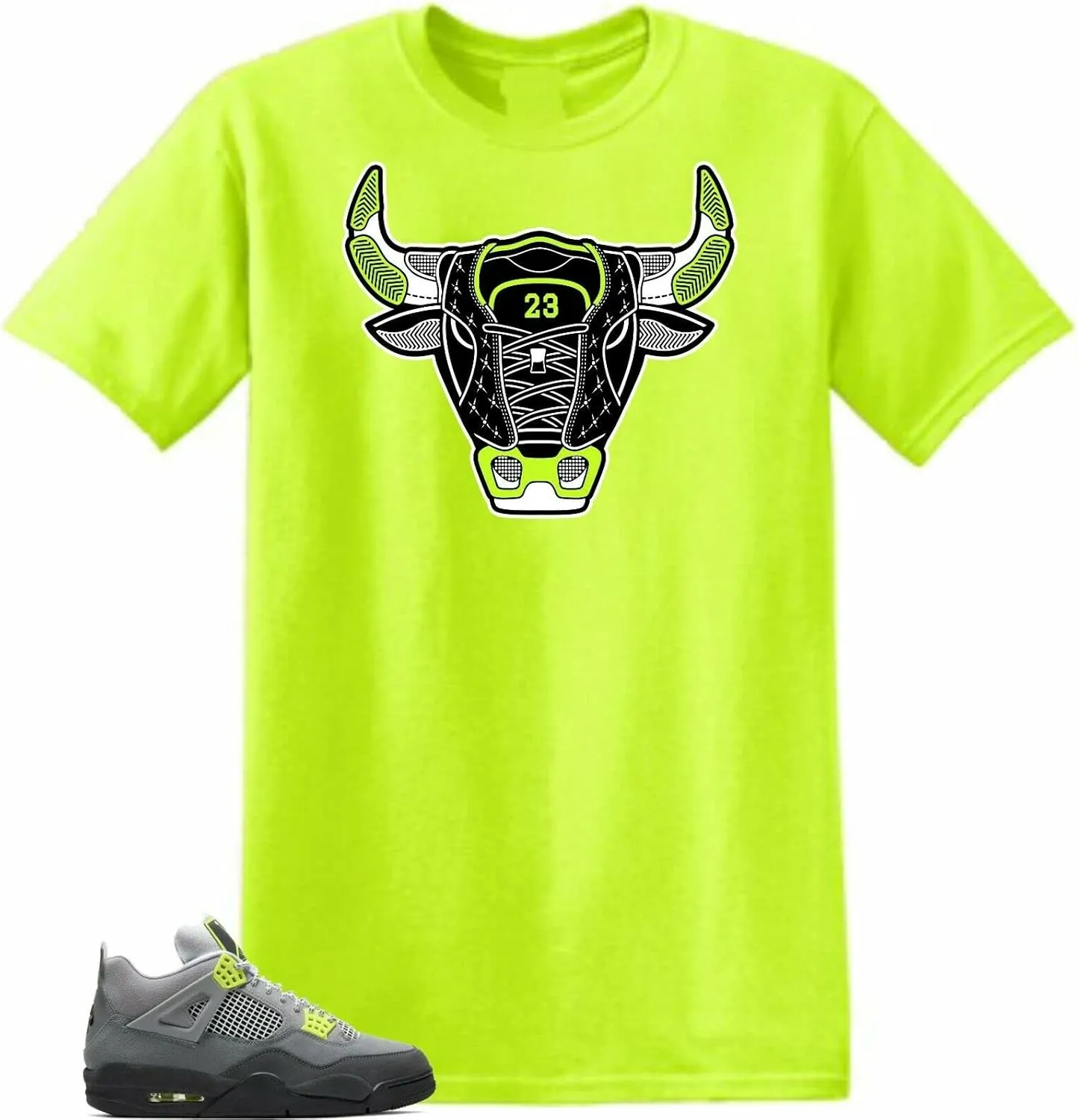 SNELOS Shirt to Match Jordan 4 Neon Match Sneaker Tee