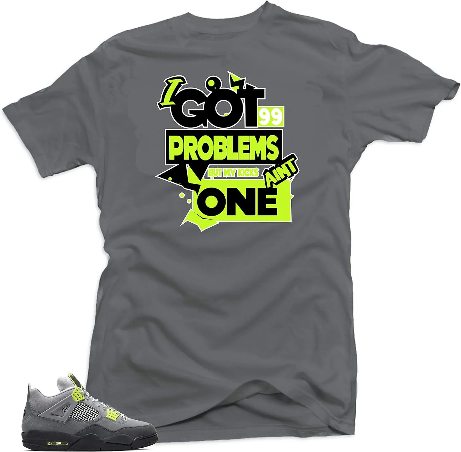 SNELOS Shirt to Match Jordan 4 Neon Match Sneaker Tee