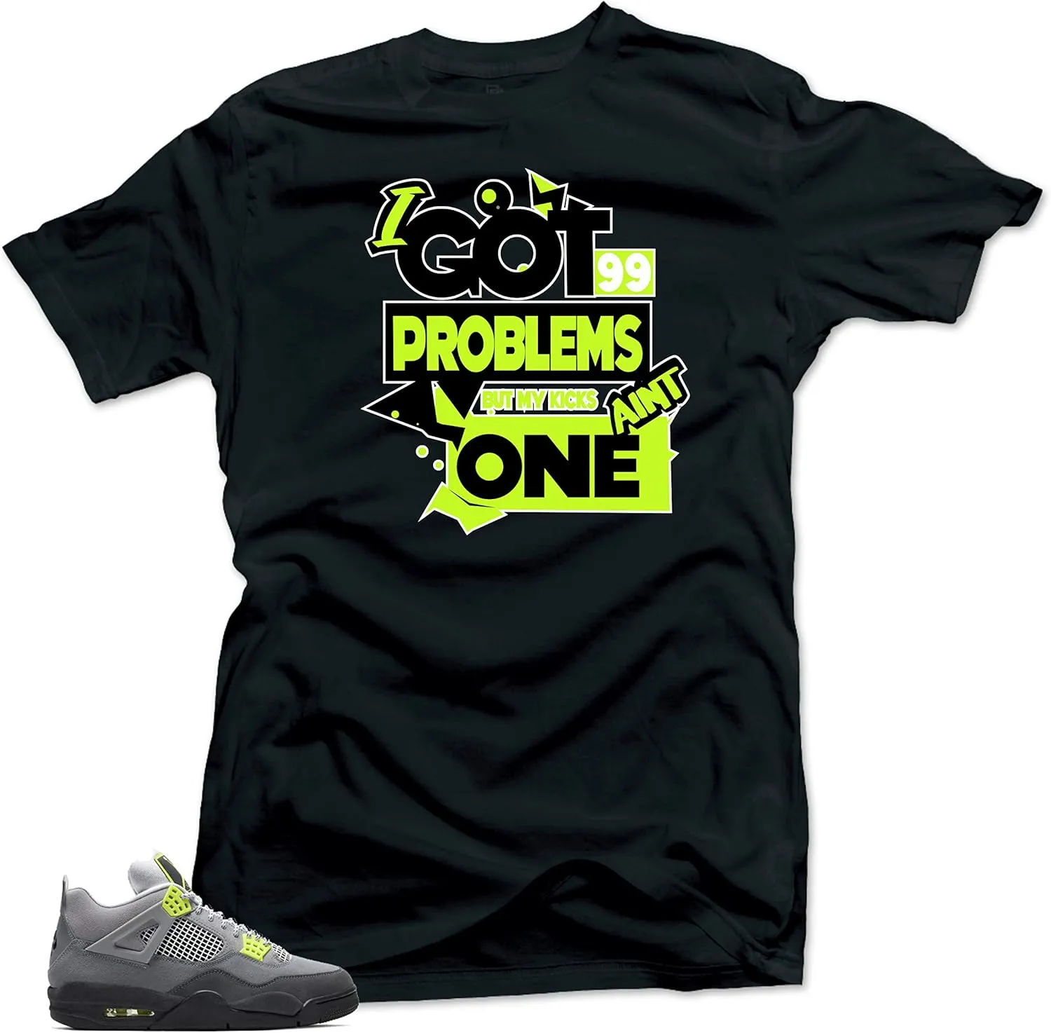 SNELOS Shirt to Match Jordan 4 Neon Match Sneaker Tee