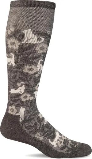 Sockwell Women's Cat -pestry Moderate Graduated Compression Sock, Charcoal - S/M