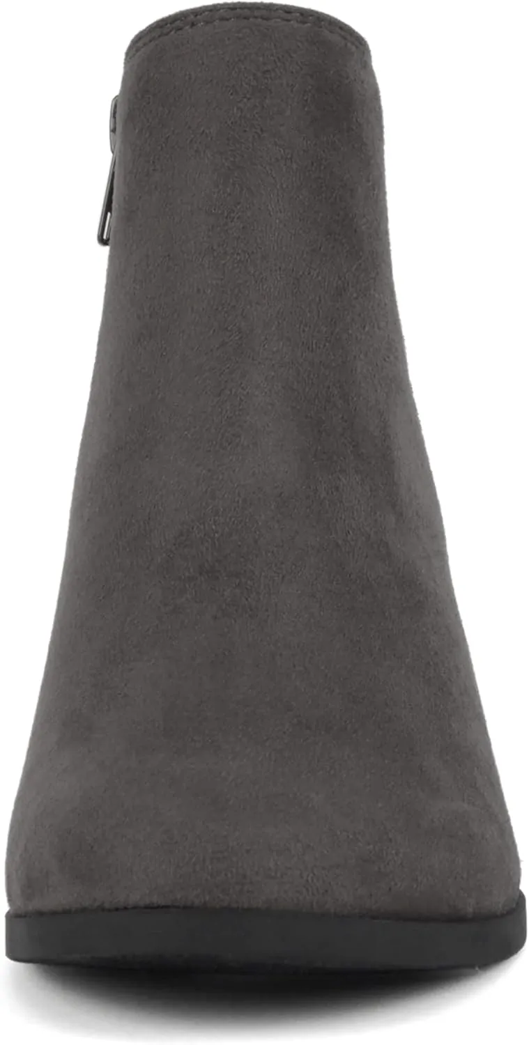 Soda Ability - Mid Ankle Bootie w/Split Shaft and Zipper Stacked Wedge Heel