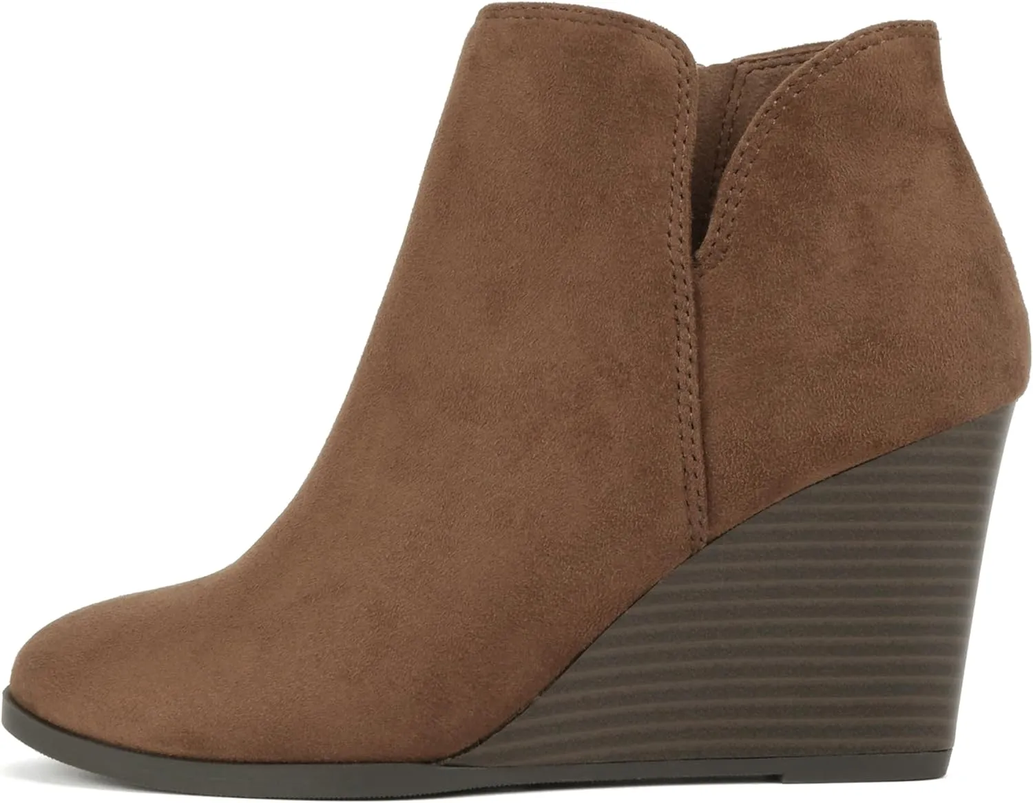 Soda Ability - Mid Ankle Bootie w/Split Shaft and Zipper Stacked Wedge Heel