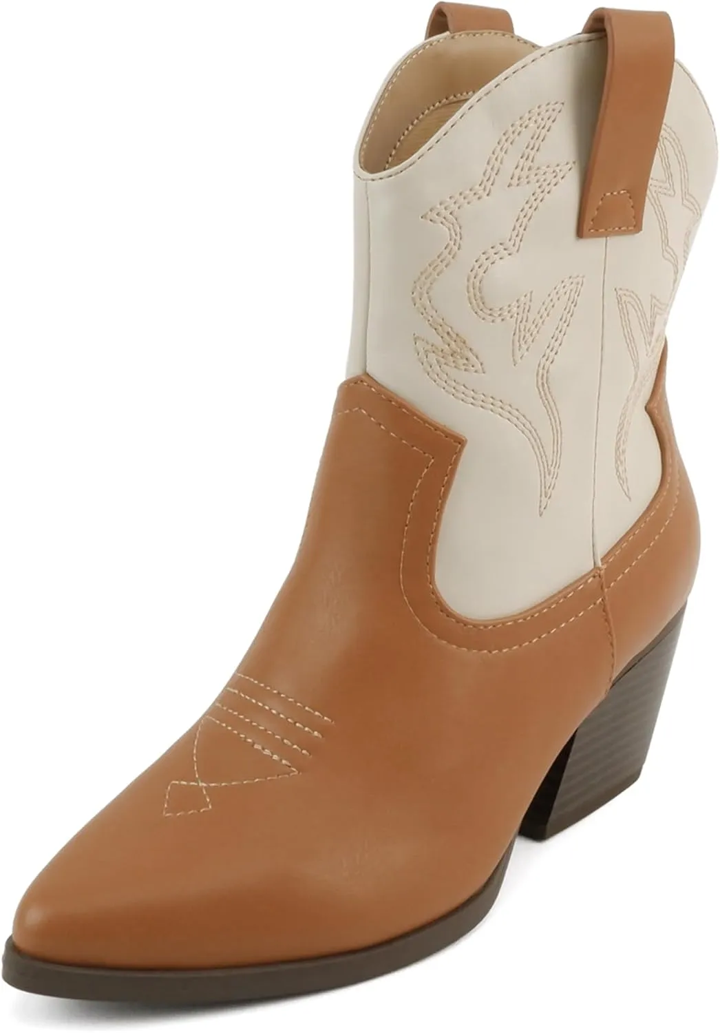 Soda “BLAZING” ~ Women Western Bootie Pointe Toe with Low Heel (Wide Fit Available)