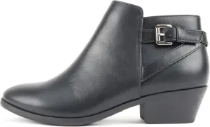 Soda CHOYA Women's Round Toe Faux Suede Stacked Heel Western Ankle Bootie