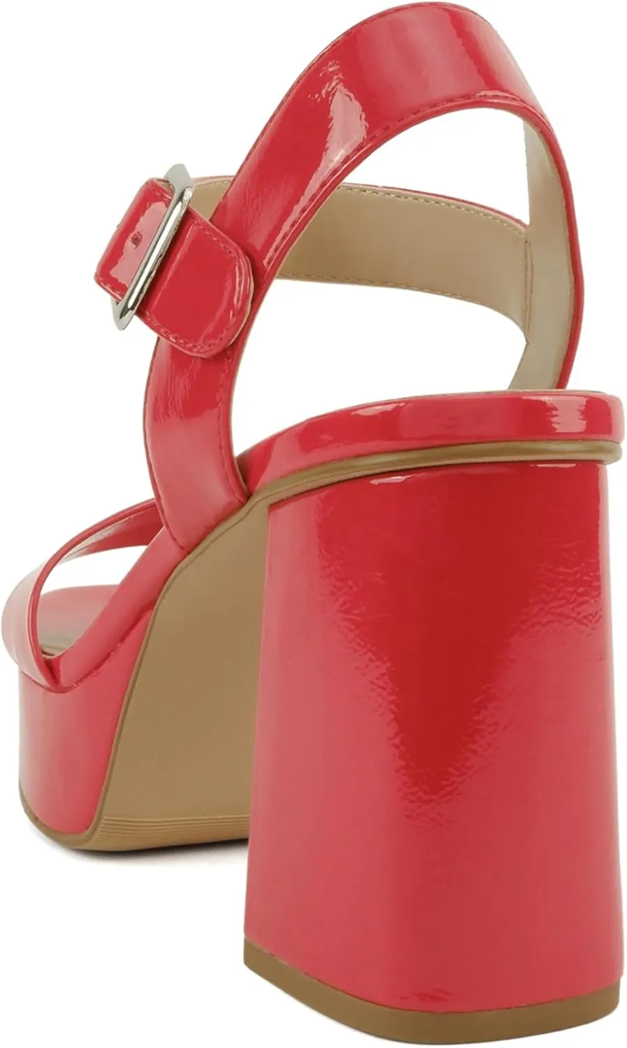 Soda “MACEY” ~ Women Open Square Toe Single Band High Heel Platform Dress Sandal with Adjustable Ankle Strap