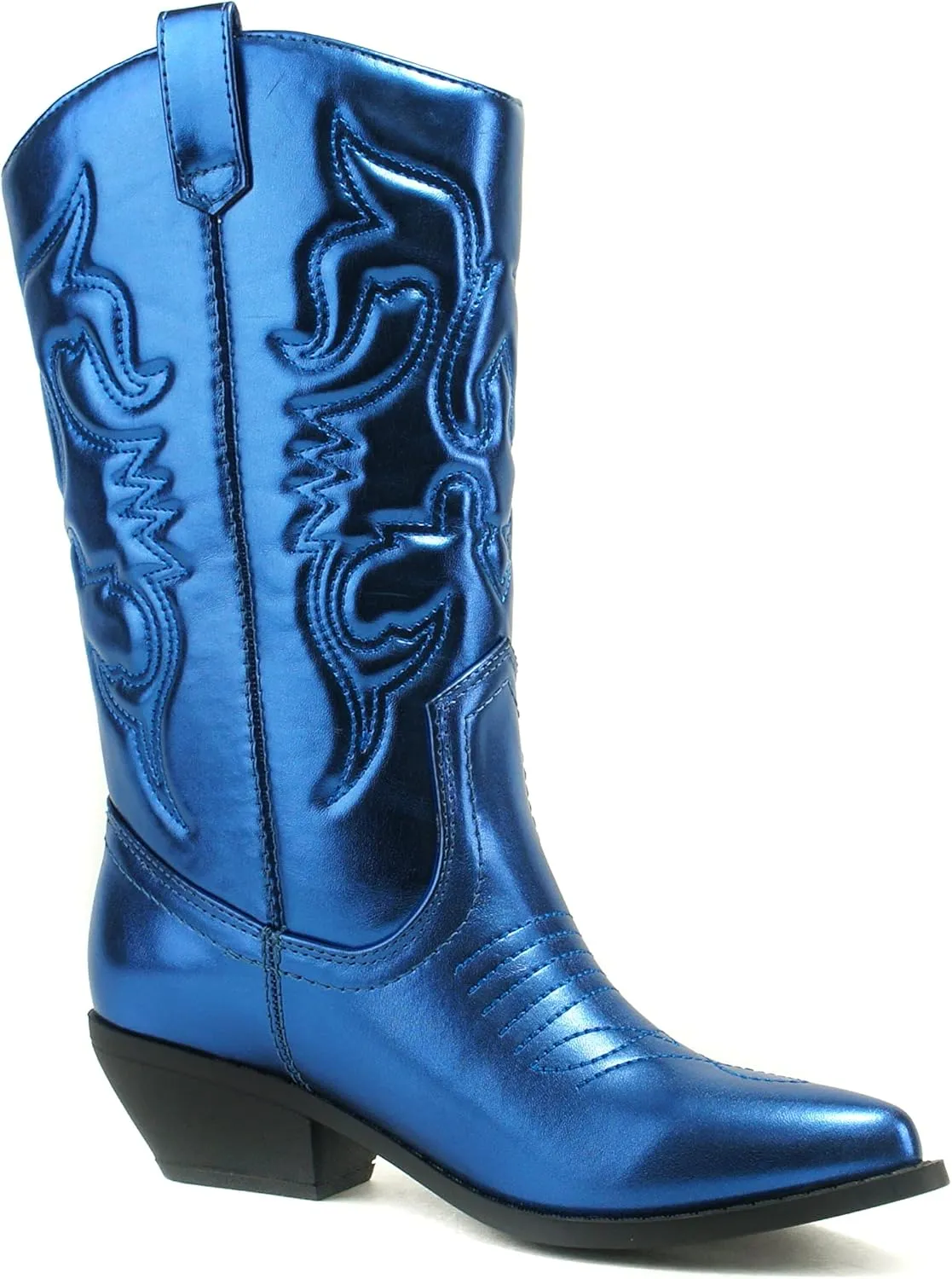 Soda RENO ~ Women Western Cowboy Stitched Pointe Toe Low Heel Ankle Mid Shaft Fashion Boots