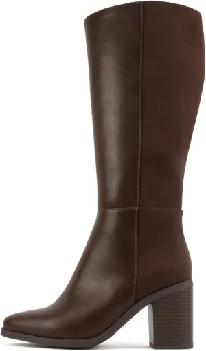 Soda “Study” ~ Women Pointed Toe Low Heel Knee-High Boot with Side Zipper