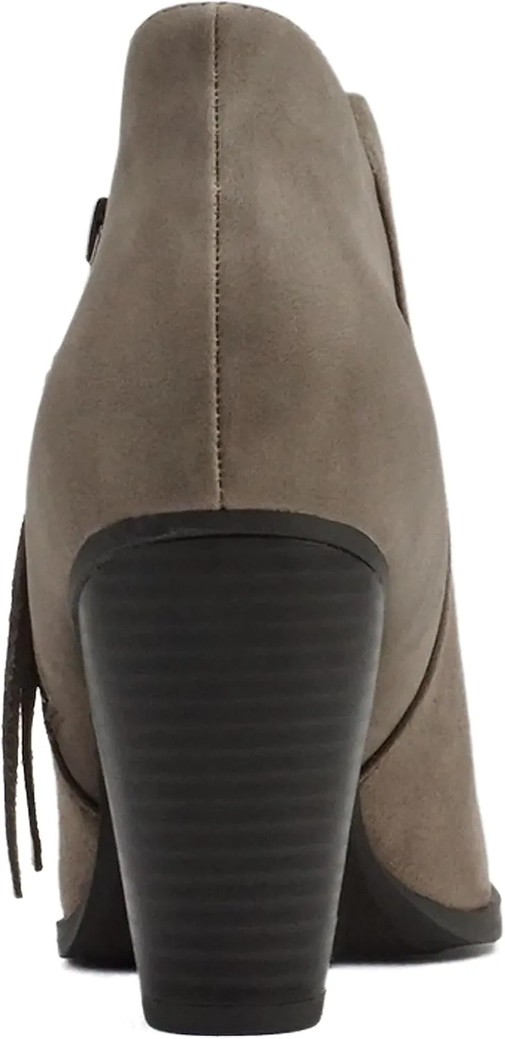 Soda Women's Ages Tassel Zip Chunky Heel Bootie