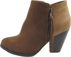 Soda Women's Ages Tassel Zip Chunky Heel Bootie