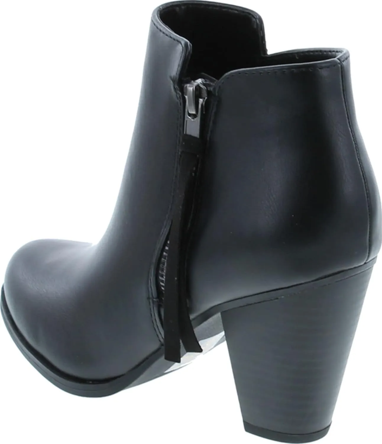 Soda Women's Ages Tassel Zip Chunky Heel Bootie