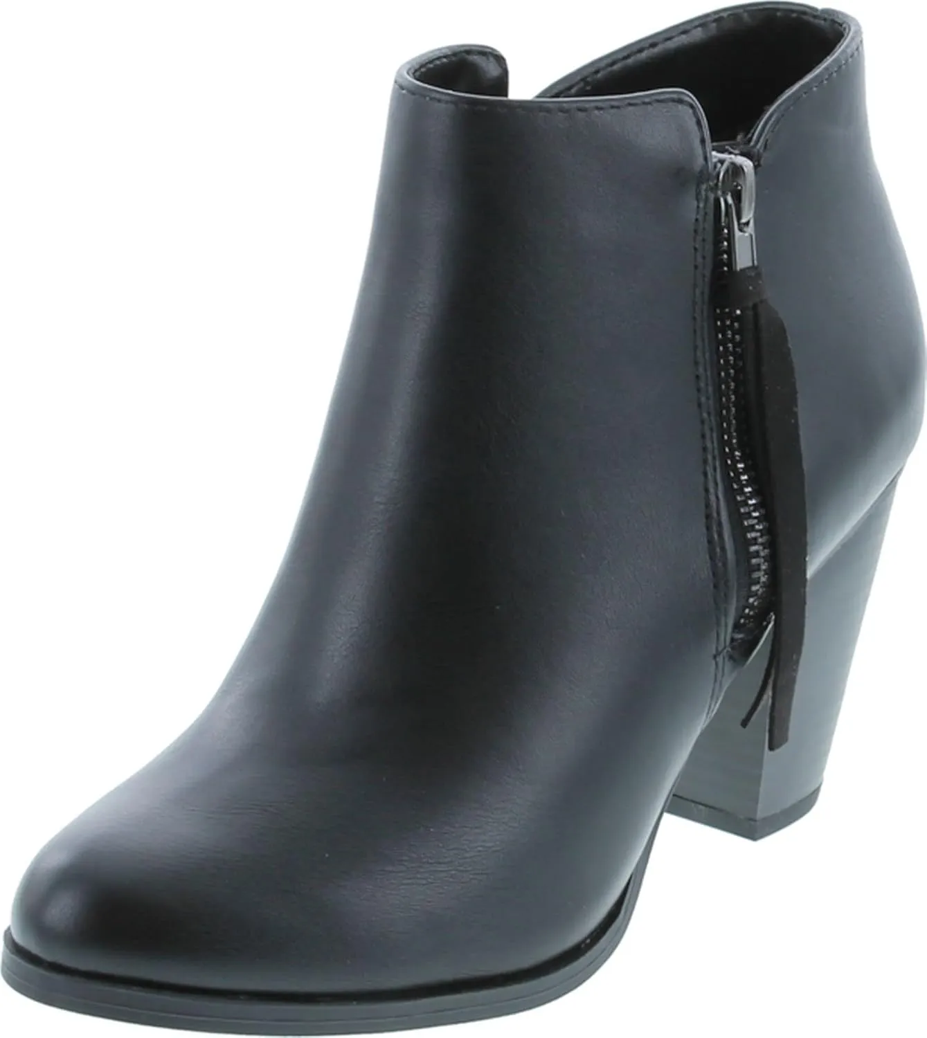 Soda Women's Ages Tassel Zip Chunky Heel Bootie