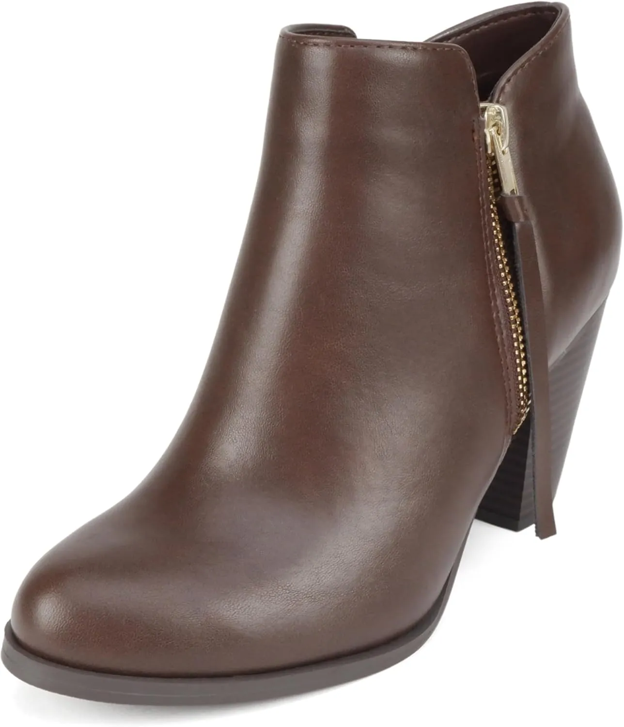 Soda Women's Ages Tassel Zip Chunky Heel Bootie