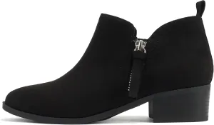 Soda “ZAYNE” ~ Women Round Toe Elastic Side Gore Side Zipper Pull Tab Low Heel Ankle Boot Bootie