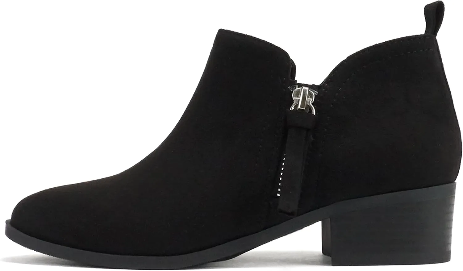Soda “ZAYNE” ~ Women Round Toe Elastic Side Gore Side Zipper Pull Tab Low Heel Ankle Boot Bootie