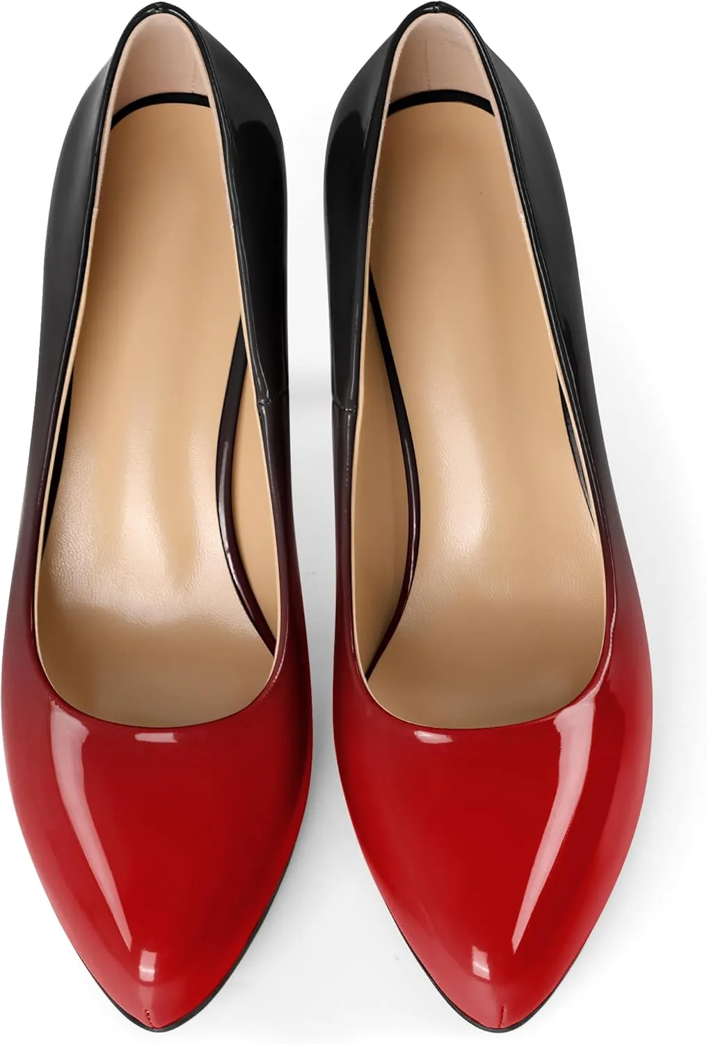 Soireelady Womens Platform Pumps Heels High Heel Stiettos Closed Round Toe Slip On Fashion Daily Work Dress Shoes 3.5 Inches