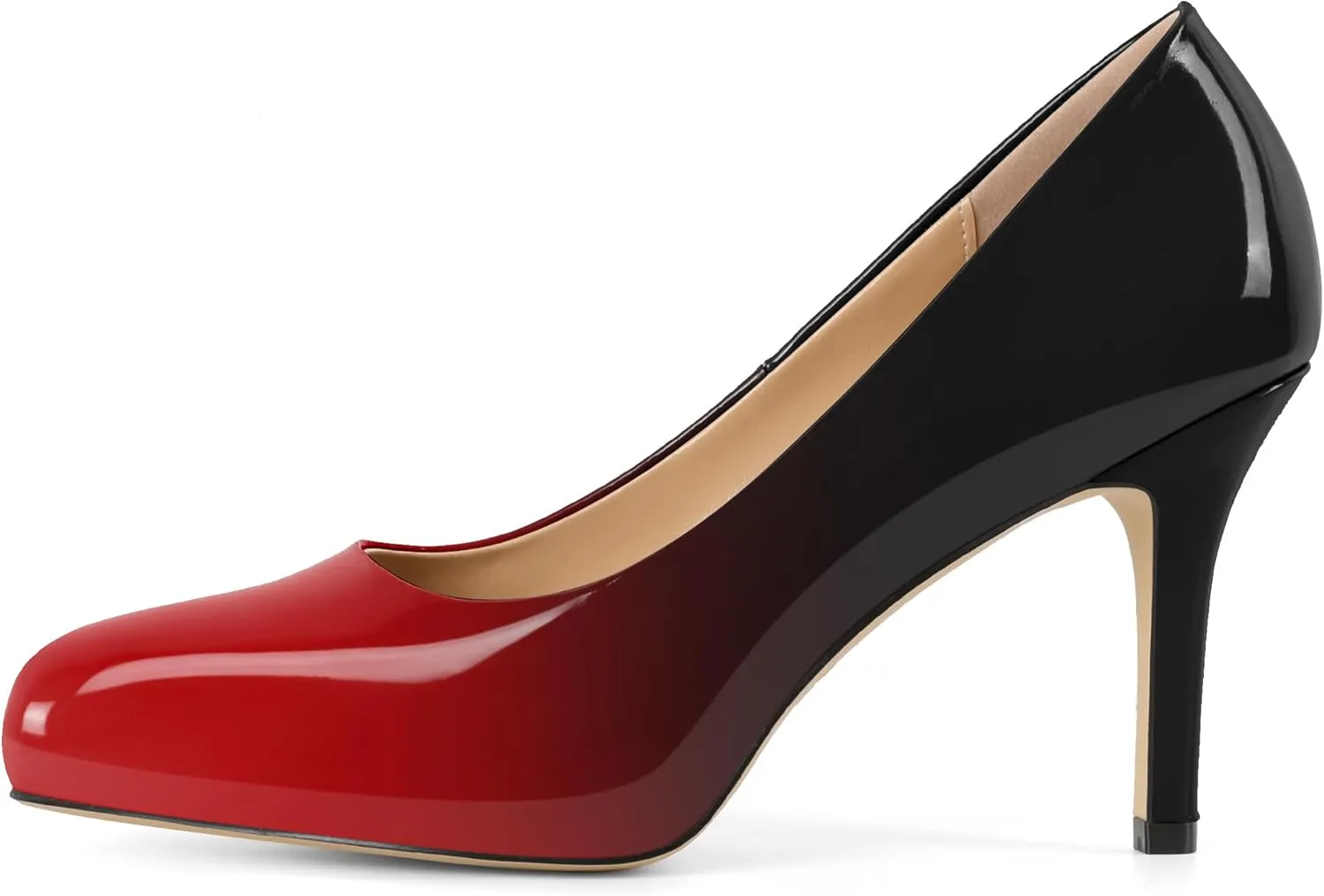 Soireelady Womens Platform Pumps Heels High Heel Stiettos Closed Round Toe Slip On Fashion Daily Work Dress Shoes 3.5 Inches