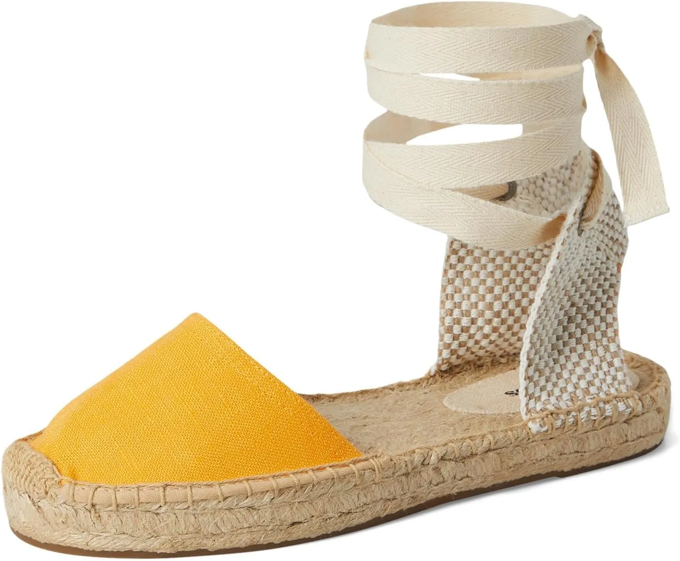 Soludos Women's Linen Lauren Lace-up Flat Sandal