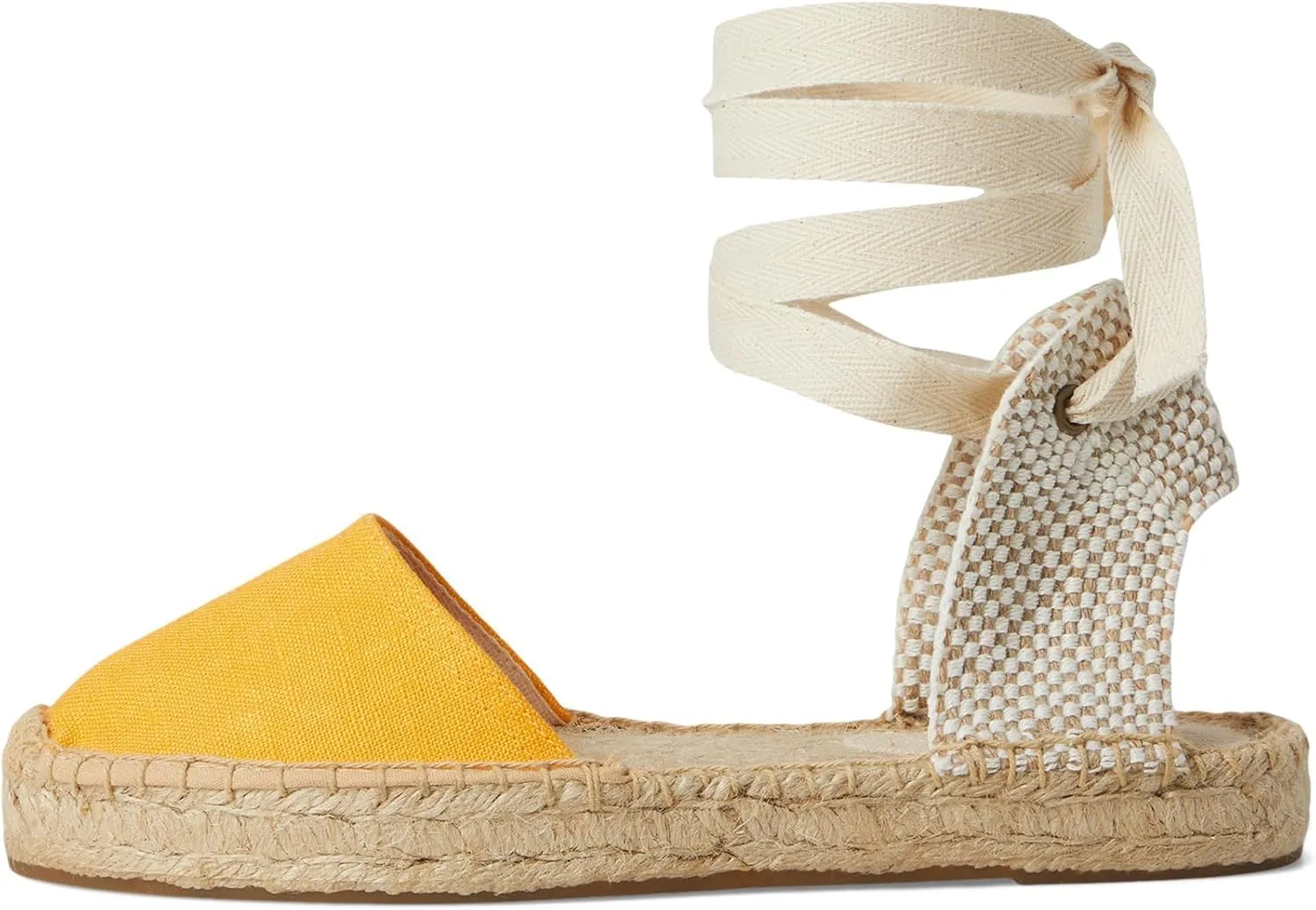 Soludos Women's Linen Lauren Lace-up Flat Sandal