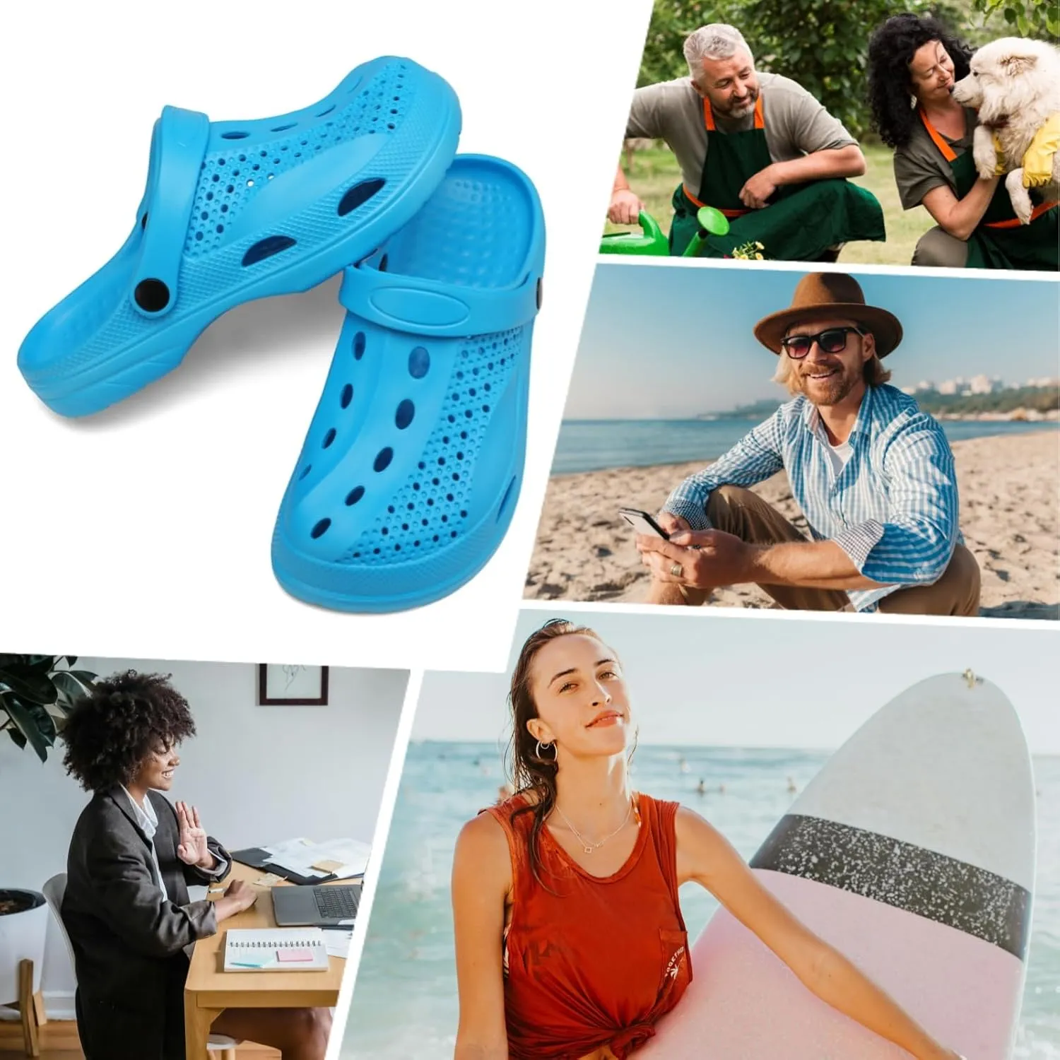 SOSOWHLTE Men's Women's Arch Support Clogs,Unisex Garden Shoes Comfortable Slip-on Outdoor Sandals Slippers for Beach Casual
