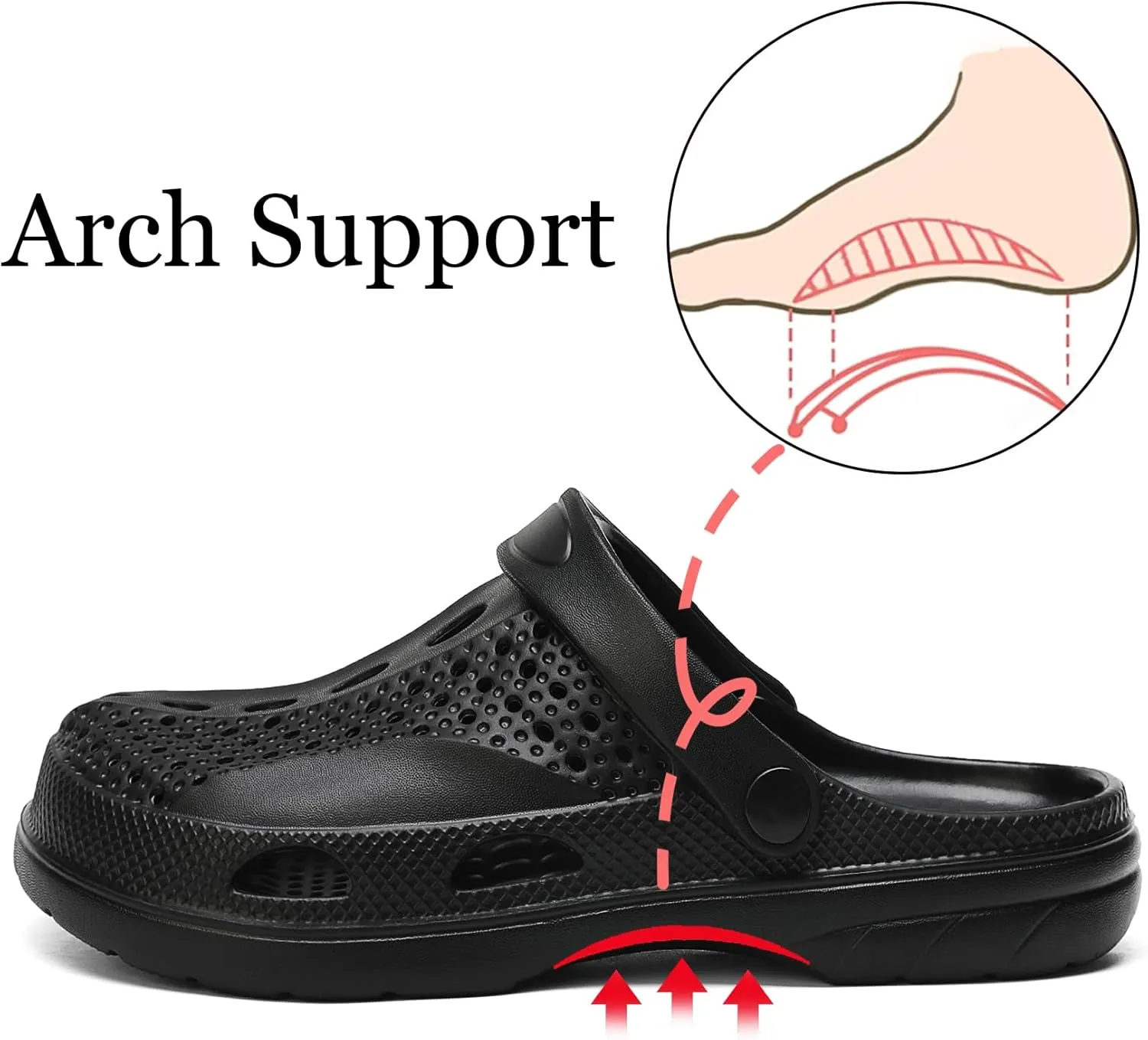 SOSOWHLTE Men's Women's Arch Support Clogs,Unisex Garden Shoes Comfortable Slip-on Outdoor Sandals Slippers for Beach Casual