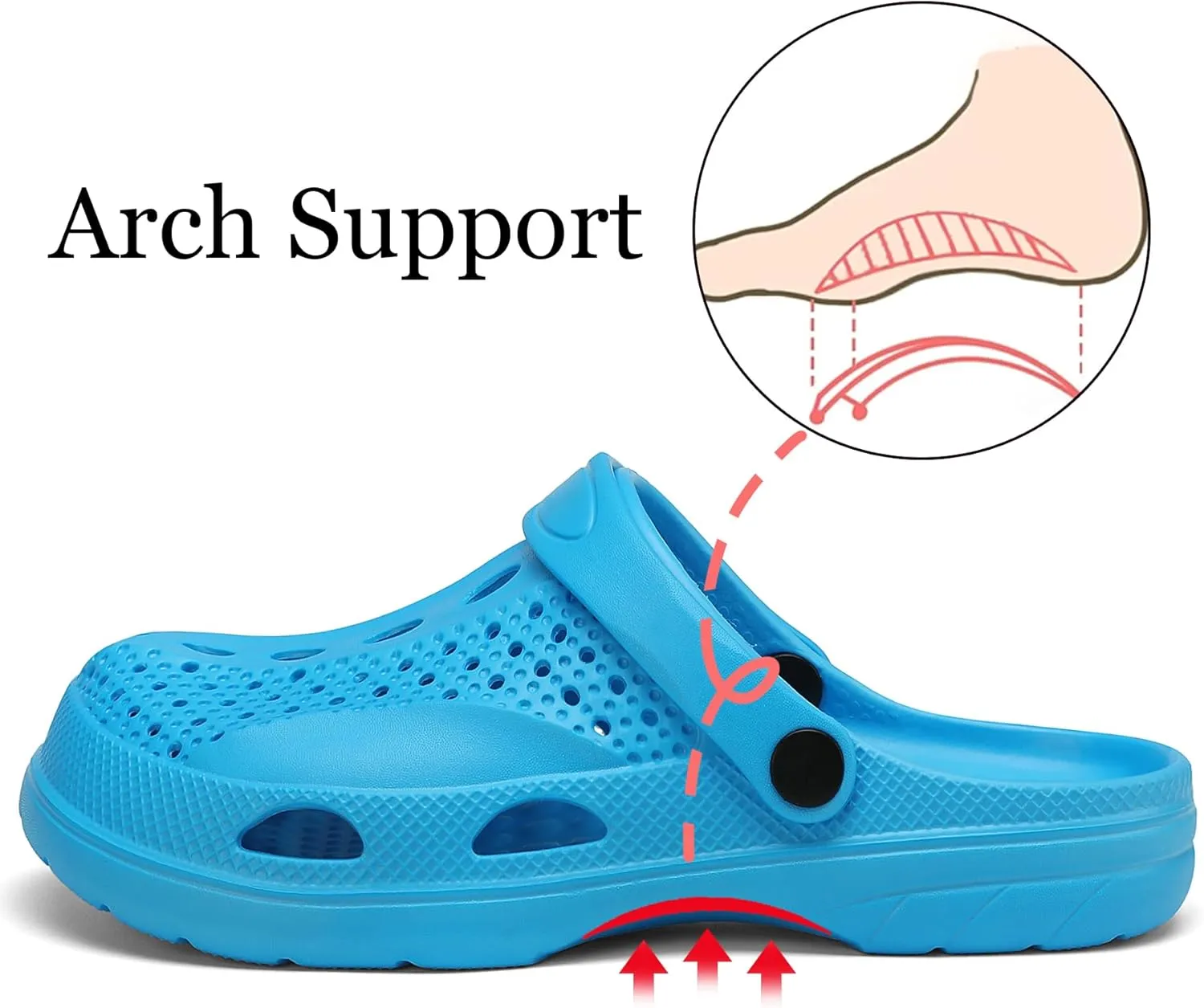 SOSOWHLTE Men's Women's Arch Support Clogs,Unisex Garden Shoes Comfortable Slip-on Outdoor Sandals Slippers for Beach Casual