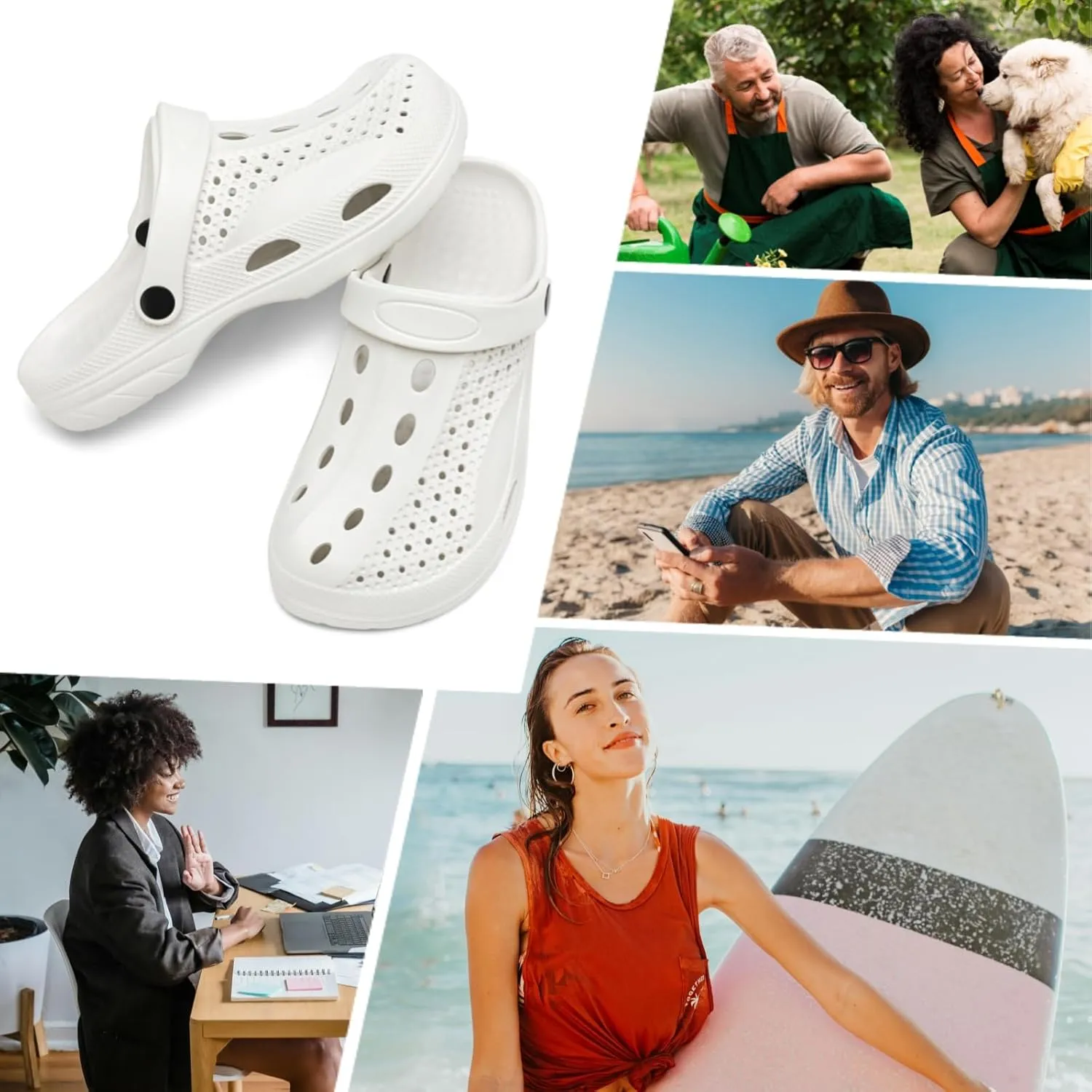SOSOWHLTE Unisex Fashion Beach Clogs for Men & Women – Slip-On Garden Shoes, Outdoor Breathable Slippers with Arch Support