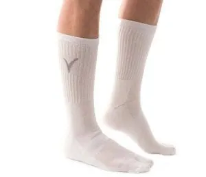 Split Toe Thicker White Crew Flip-Flop Tabi Big Toe Socks