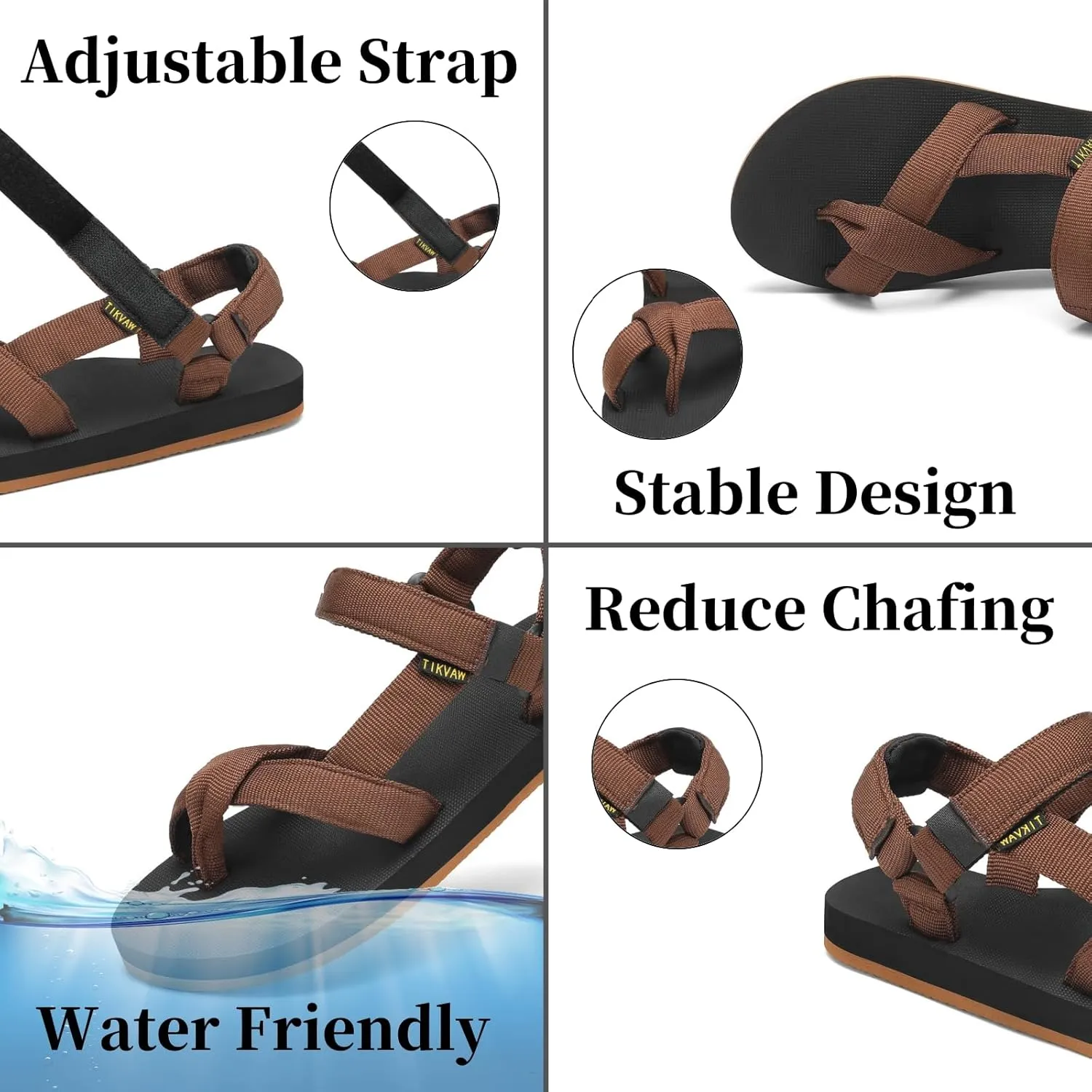 Sport Walking Water Sandals for Women with Arch Support & Adjustable Straps Platform Sandals Women Height Increase