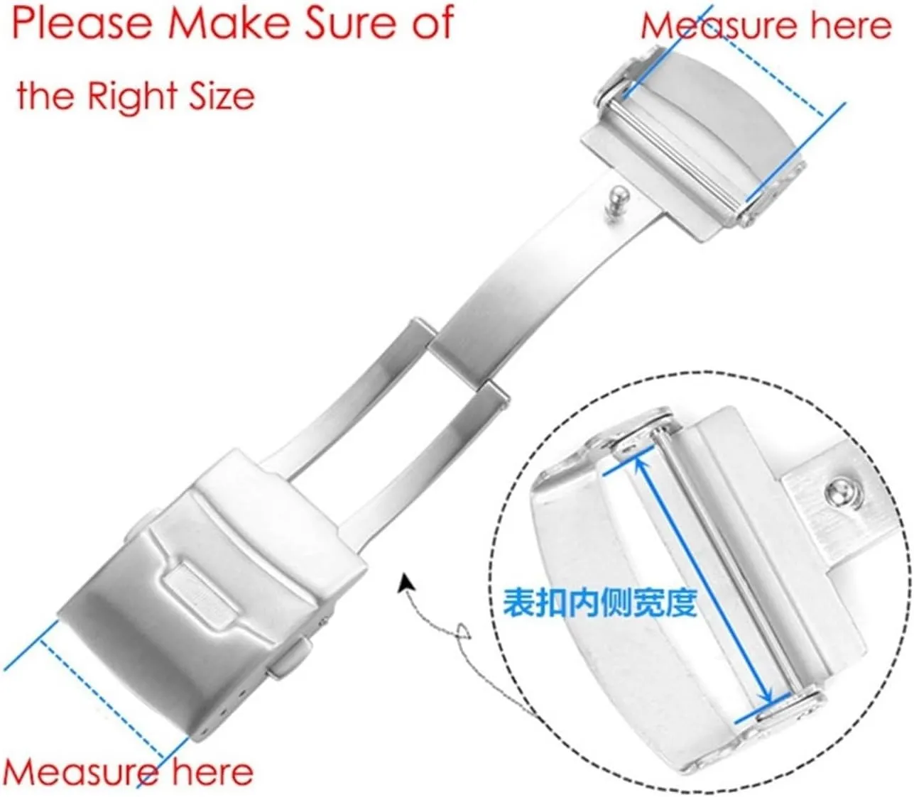 Stainless Steel Watchband Buckle Fit For Seiko Watch Clasp 18/20/22/24mm Soild Cast Button Fit For Citizen Diver Clasp Watch Accessories